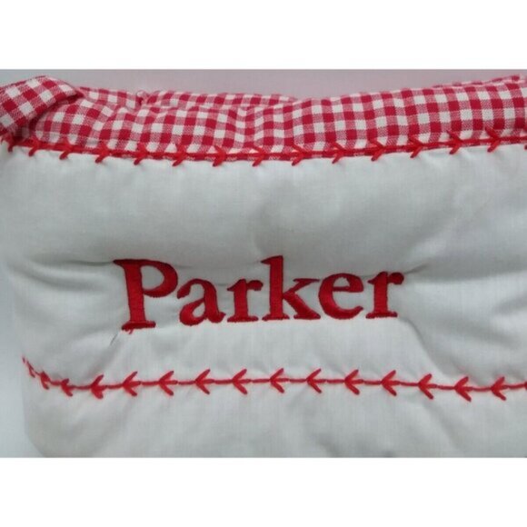 Pottery Barn Kids Parker Stocking Santa in Airplane Holiday Christmas Quilted - Picture 2 of 11